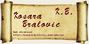 Kosara Bralović vizit kartica